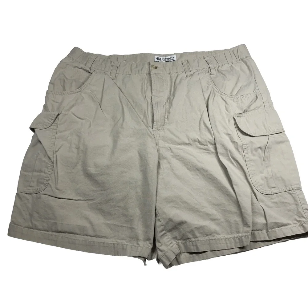 Vintage‎ Columbia Shorts Mens 40 Beige Adjustable Waist Cargo Pockets Hiking 8